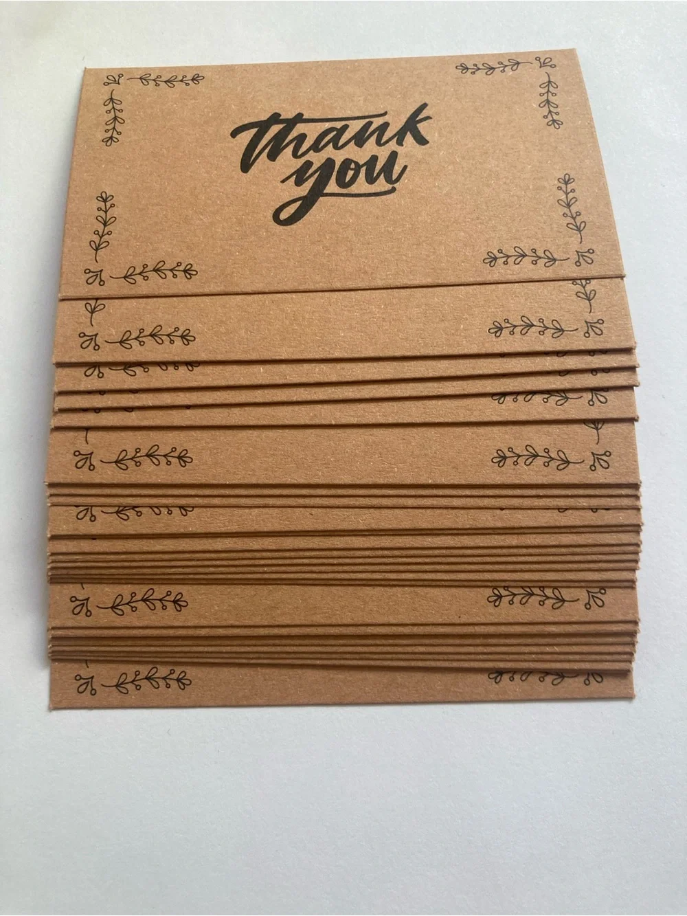 30 Pcs Thank You Cards on Kraft cardstock
